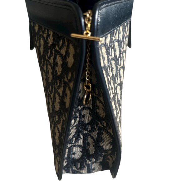 Christian Dior Blue/Beige Canvas Clutch Bag - Picture 10 of 12